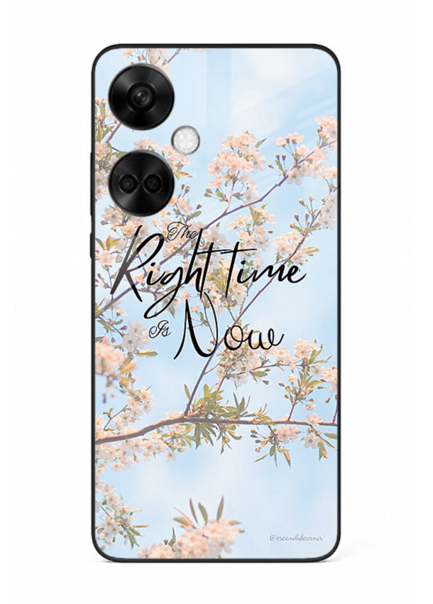 Botanical branch artwork printed on OnePlus Nord CE3 glass back cover with calm tones.