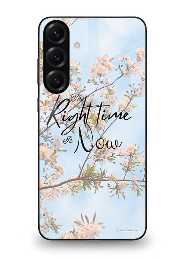 Botanical branch artwork printed on Samsung A35 5G glass back cover with calm tones.