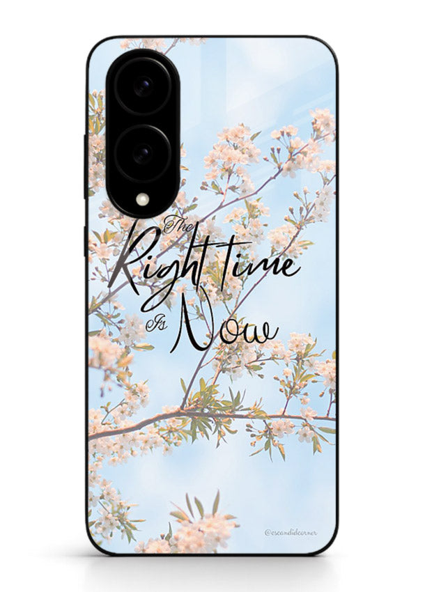 Botanical branch artwork printed on Samsung S25 Edge glass back cover with calm tones.