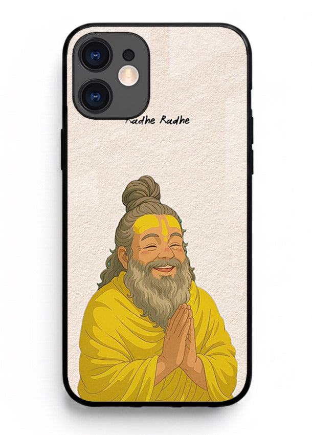 Devotional rishi artwork printed on glossy tempered glass iPhone 11 back cover