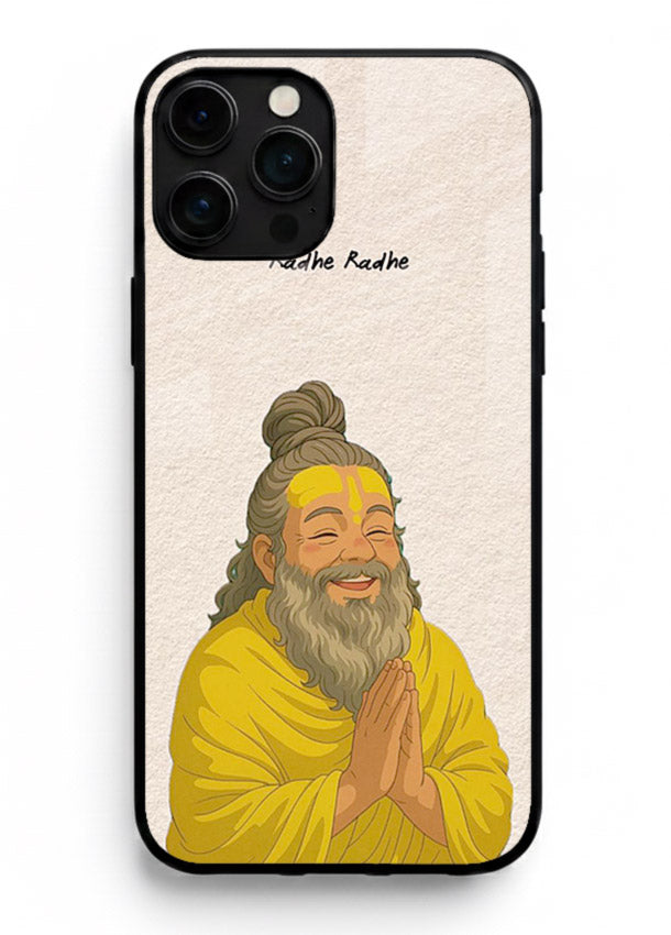 Devotional rishi artwork printed on glossy tempered glass iPhone 11 Pro Max back cover