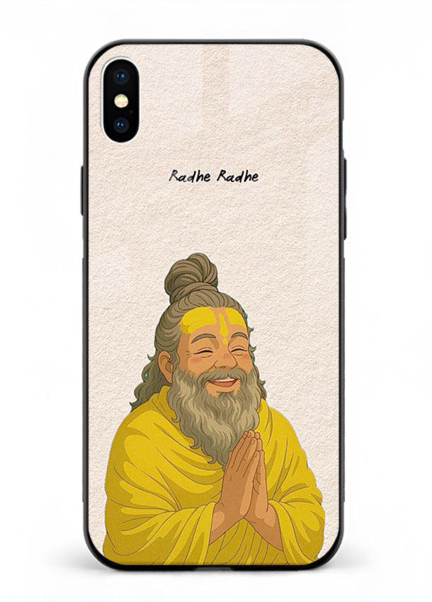 Devotional rishi artwork printed on glossy tempered glass iPhone XS Max back cover