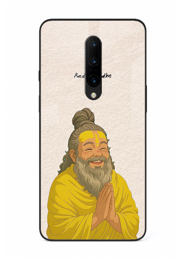 Devotional rishi artwork printed on glossy tempered glass OnePlus 7 Pro back cover