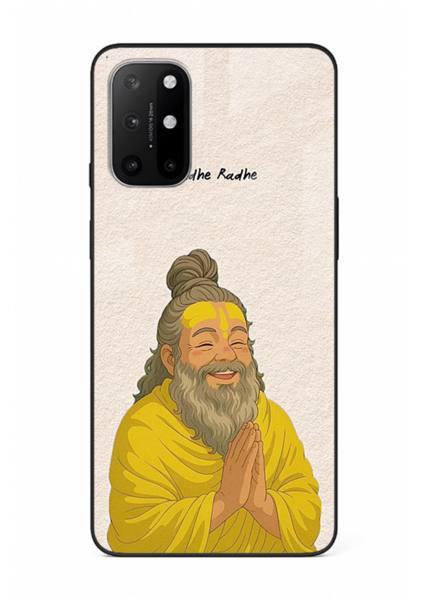 Devotional rishi artwork printed on glossy tempered glass OnePlus 8T back cover