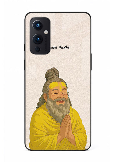 Devotional rishi artwork printed on glossy tempered glass OnePlus 9 Pro back cover
