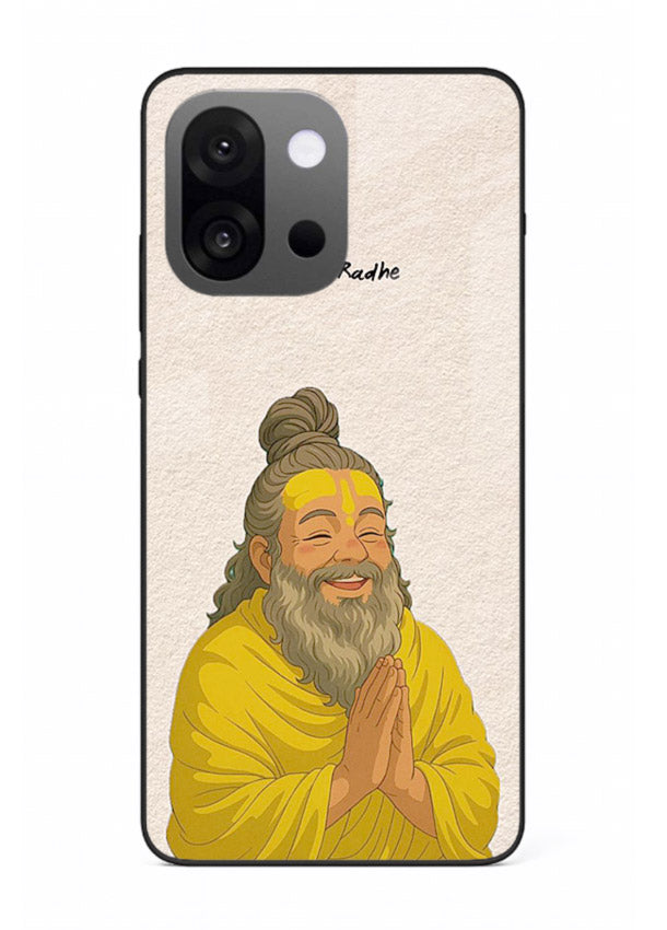 Devotional rishi artwork printed on glossy tempered glass OnePlus 13s back cover