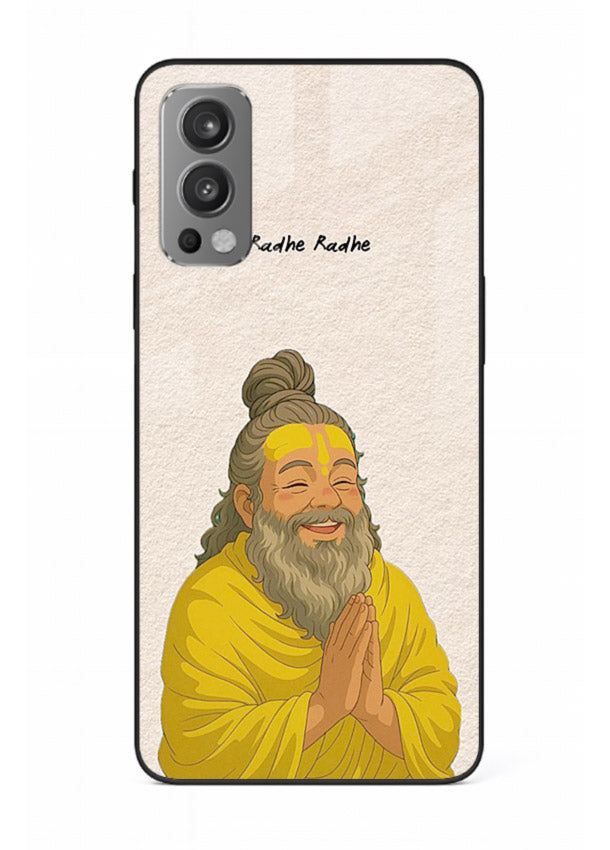 Devotional rishi artwork printed on glossy tempered glass OnePlus Nord 2 back cover