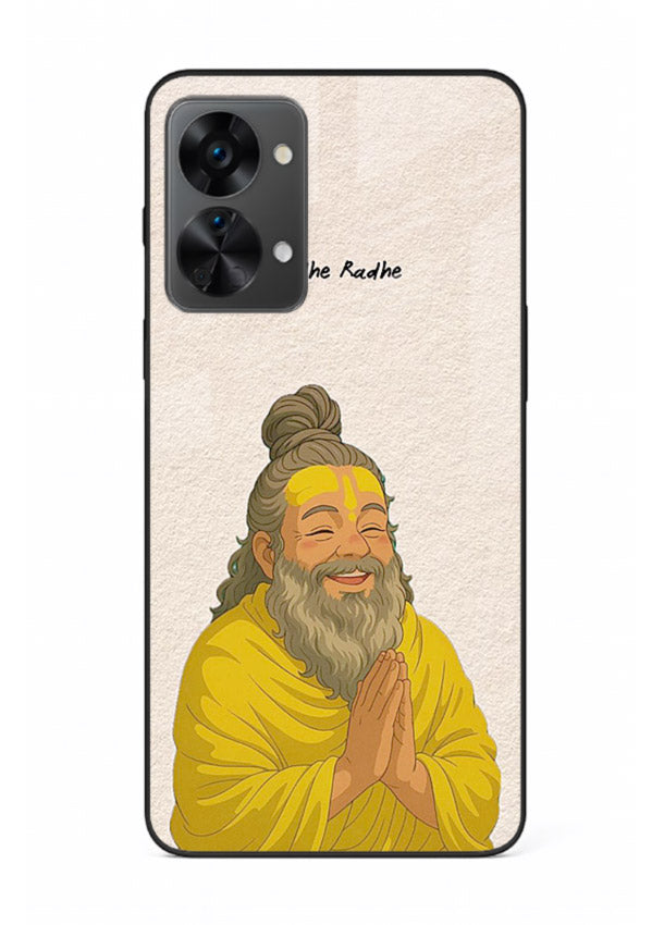 Devotional rishi artwork printed on glossy tempered glass OnePlus Nord 2T back cover