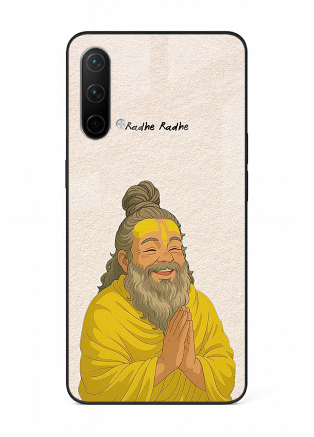 Devotional rishi artwork printed on glossy tempered glass OnePlus Nord CE 5G back cover
