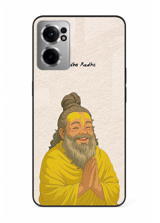 Devotional rishi artwork printed on glossy tempered glass OnePlus Nord CE2 5G back cover