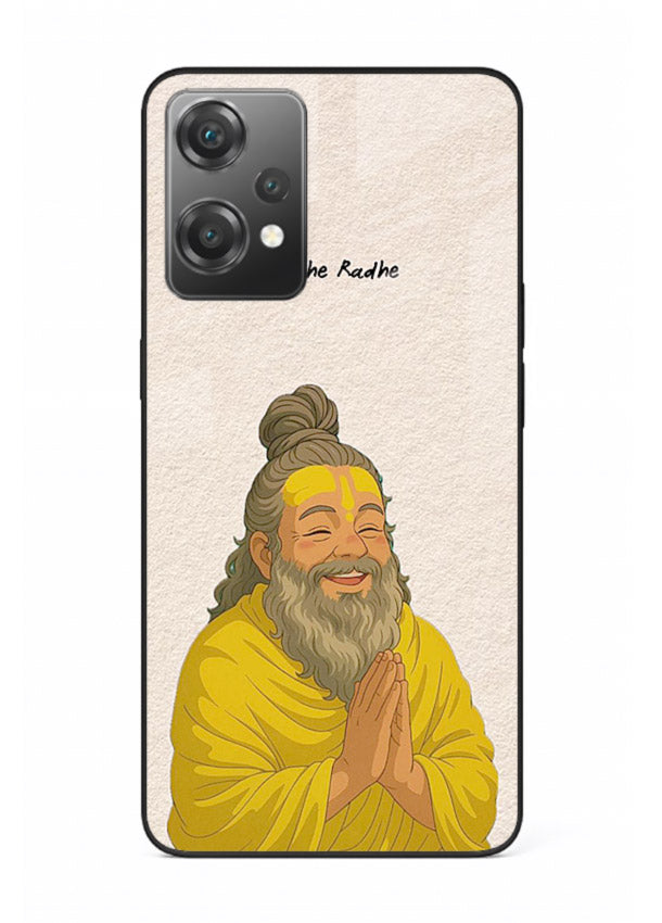 Devotional rishi artwork printed on glossy tempered glass OnePlus Nord CE2 Lite 5G back cover