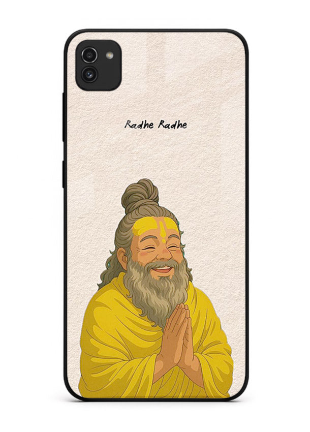 Devotional rishi artwork printed on glossy tempered glass Samsung A03 back cover