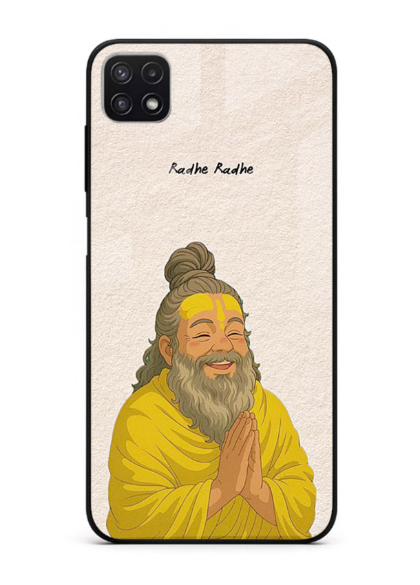 Devotional rishi artwork printed on glossy tempered glass Samsung F42 5G back cover