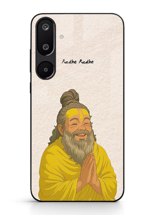 Devotional rishi artwork printed on glossy tempered glass Samsung F16 5G back cover