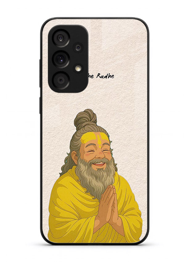 Devotional rishi artwork printed on glossy tempered glass Samsung A33 5G back cover
