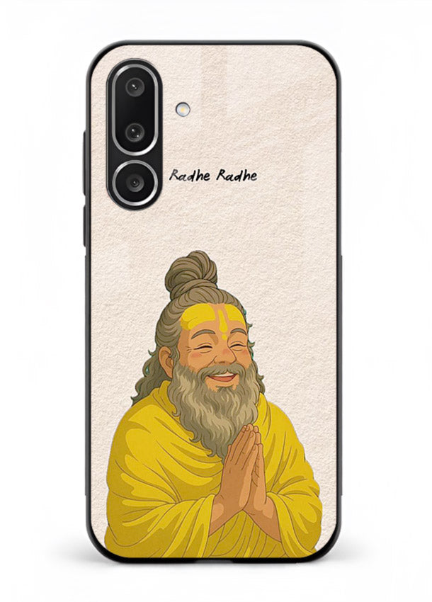 Devotional rishi artwork printed on glossy tempered glass Samsung M36 5G back cover
