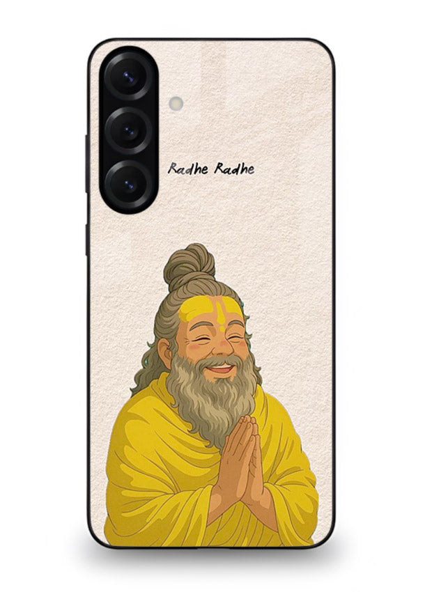Devotional rishi artwork printed on glossy tempered glass Samsung A16 5G back cover