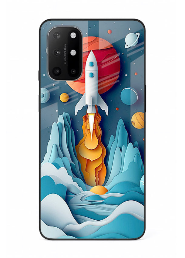 Rocket Planet Launch cosmic rocket artwork OnePlus 8T glass back cover