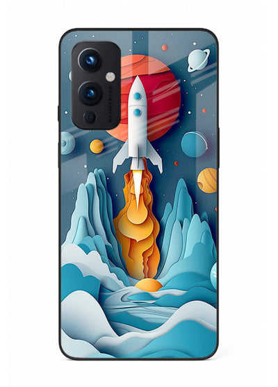 Rocket Planet Launch cosmic rocket artwork OnePlus 9 Pro glass back cover