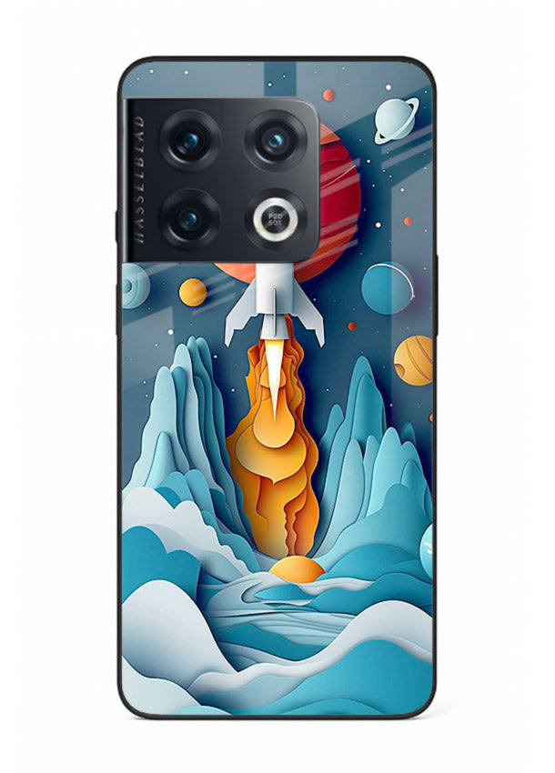 Rocket Planet Launch cosmic rocket artwork OnePlus 10 Pro glass back cover
