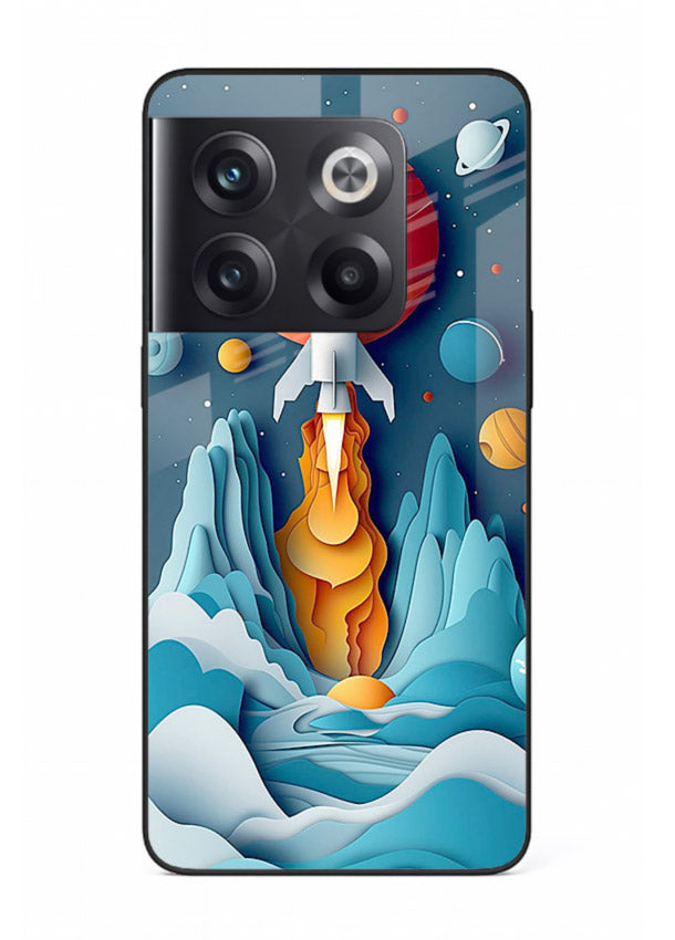 Rocket Planet Launch cosmic rocket artwork OnePlus 10T glass back cover
