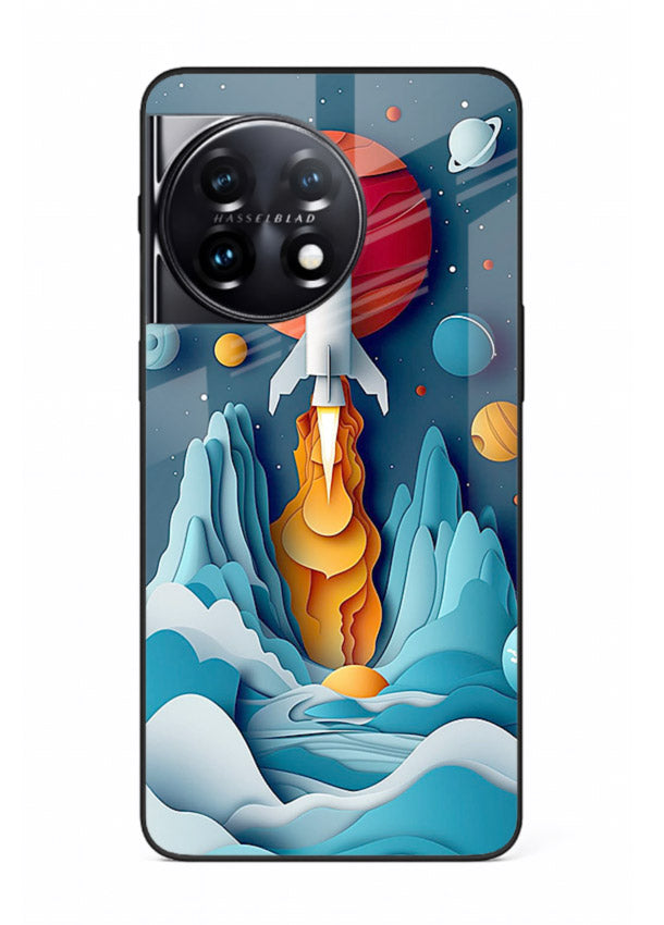Rocket Planet Launch cosmic rocket artwork OnePlus 11 glass back cover