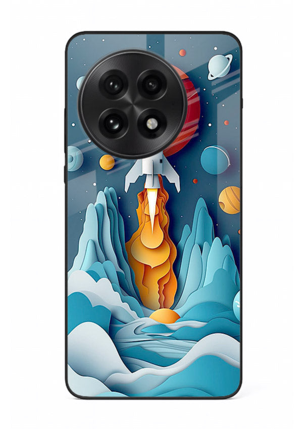 Rocket Planet Launch cosmic rocket artwork OnePlus 13 glass back cover