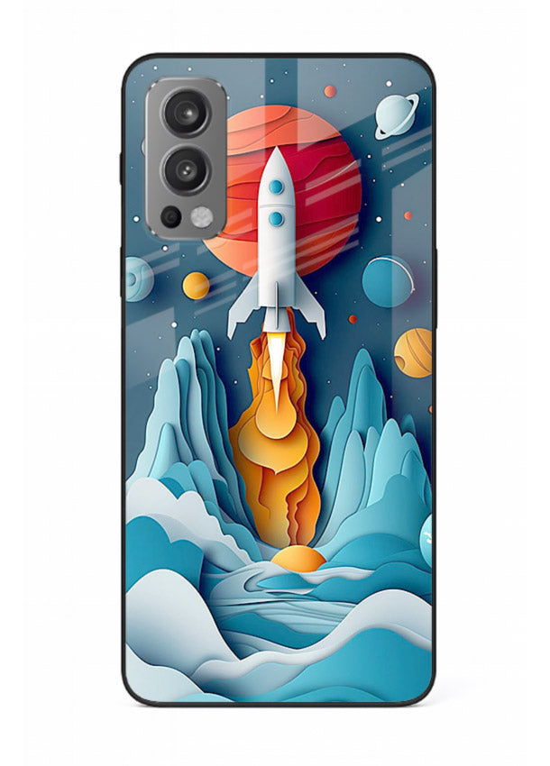 Rocket Planet Launch cosmic rocket artwork OnePlus Nord 2 glass back cover