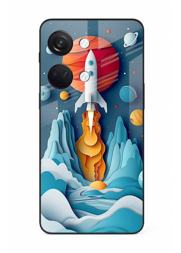 Rocket Planet Launch cosmic rocket artwork OnePlus Nord 3 glass back cover