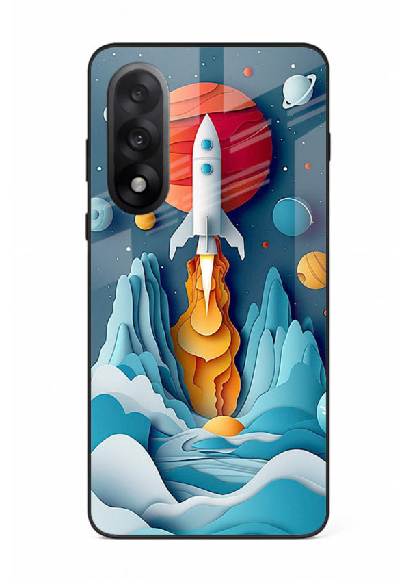 Rocket Planet Launch cosmic rocket artwork OnePlus Nord 5 glass back cover