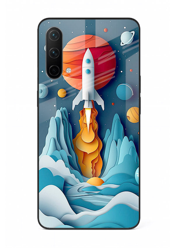 Rocket Planet Launch cosmic rocket artwork OnePlus Nord CE 5G glass back cover