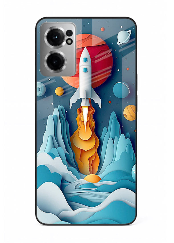 Rocket Planet Launch cosmic rocket artwork OnePlus Nord CE2 5G glass back cover