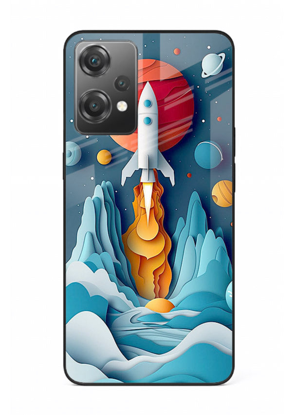 Rocket Planet Launch cosmic rocket artwork OnePlus Nord CE2 Lite 5G glass back cover