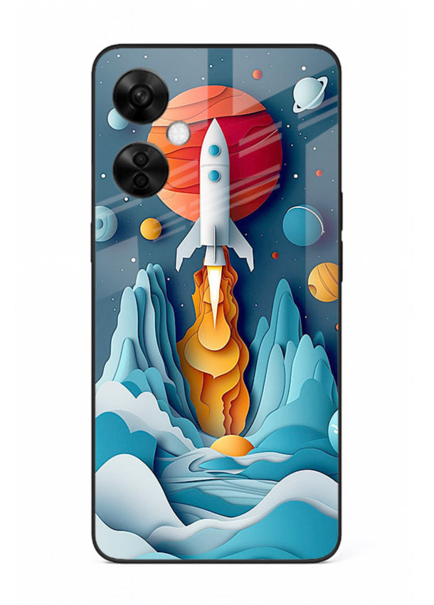 Rocket Planet Launch cosmic rocket artwork OnePlus Nord CE3 Lite glass back cover