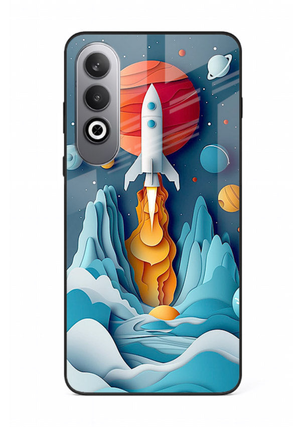 Rocket Planet Launch cosmic rocket artwork OnePlus Nord CE4 glass back cover