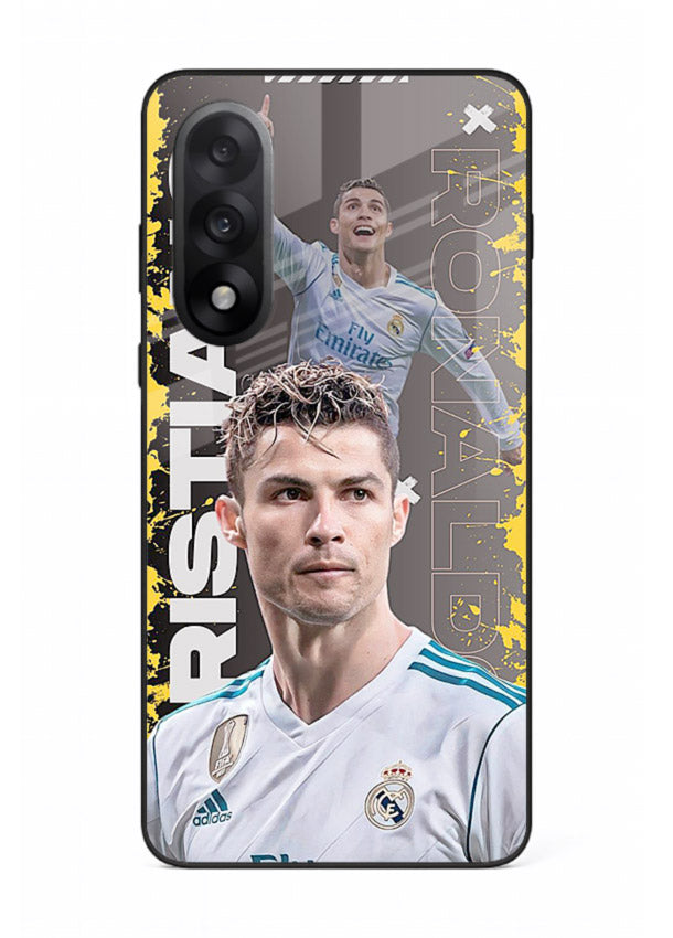 Football player portrait printed on glossy tempered glass OnePlus Nord 5 back cover