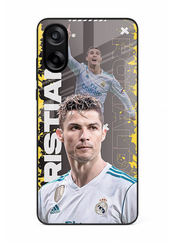 Football player portrait printed on glossy tempered glass OnePlus Nord CE5 back cover