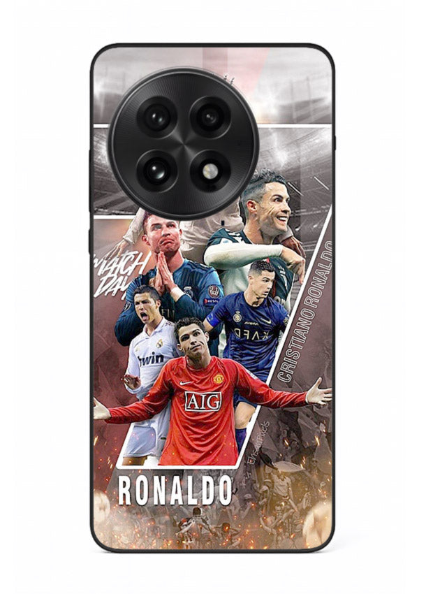 Ronaldo montage artwork printed on tempered glass OnePlus 13 back cover