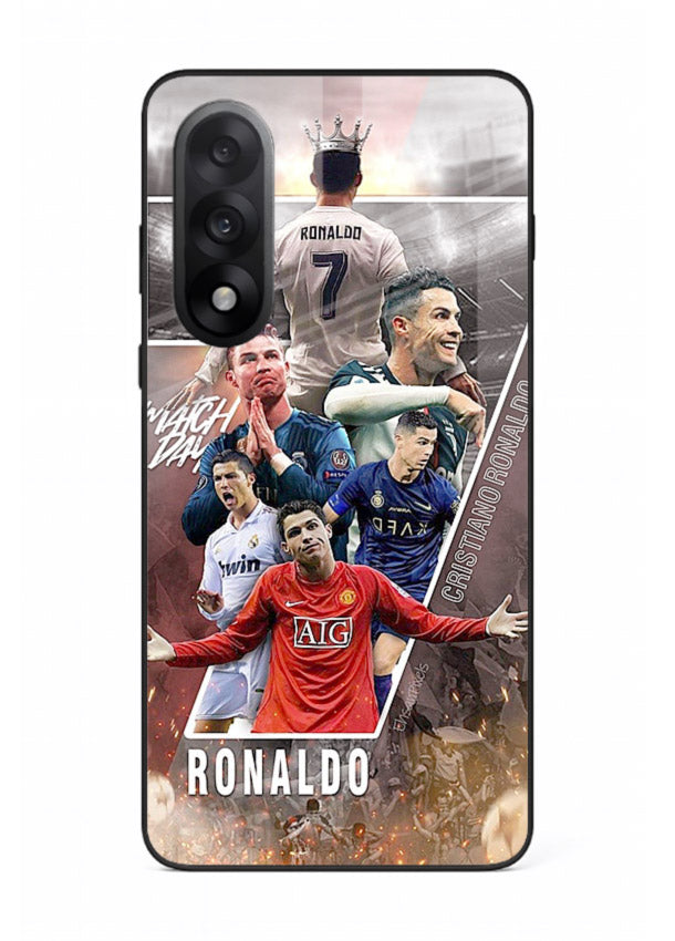 Ronaldo montage artwork printed on tempered glass OnePlus Nord 5 back cover