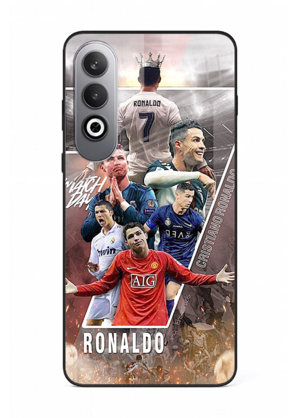 Ronaldo montage artwork printed on tempered glass OnePlus Nord CE4 back cover