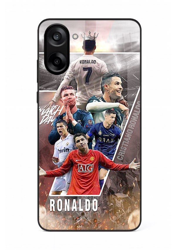 Ronaldo montage artwork printed on tempered glass OnePlus Nord CE5 back cover