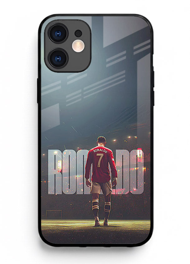 Ronaldo stadium night artwork printed on premium tempered glass iPhone 12 Mini back cover