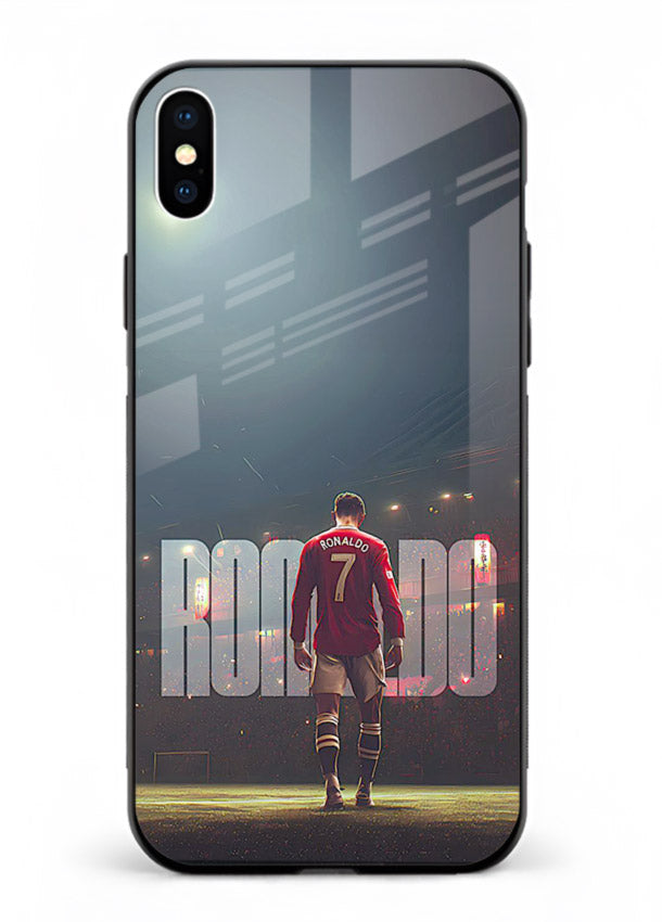 Ronaldo stadium night artwork printed on premium tempered glass iPhone XS Max back cover