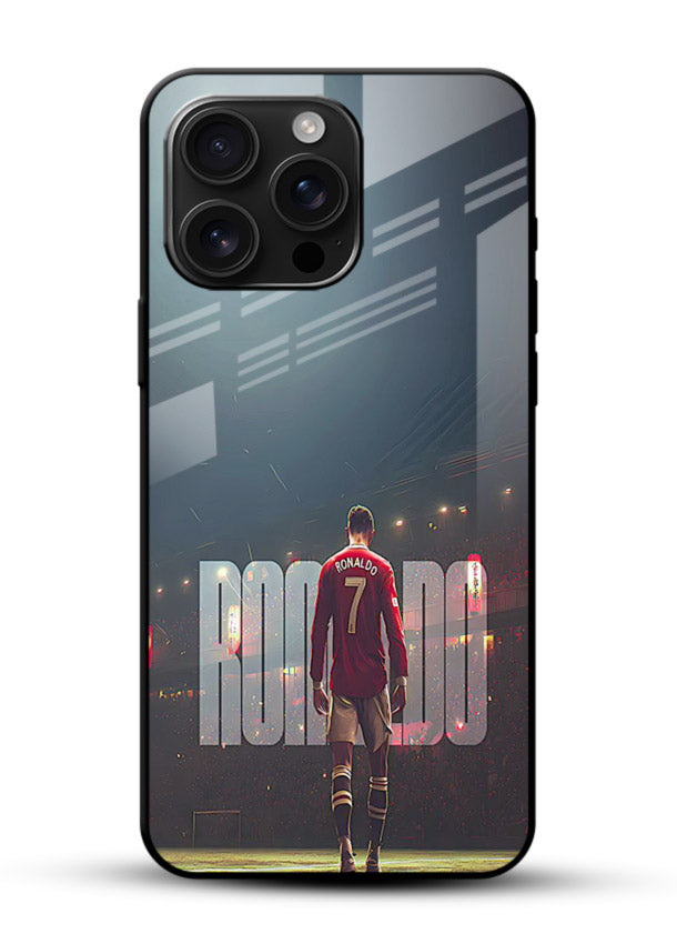 Ronaldo stadium night artwork printed on premium tempered glass mobile back cover - 1