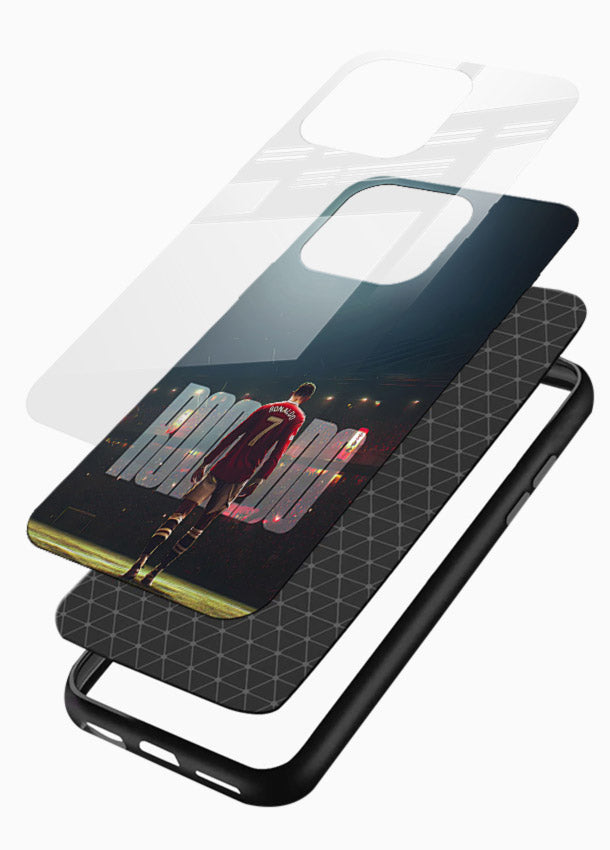 Ronaldo stadium night artwork printed on premium tempered glass mobile back cover - 3