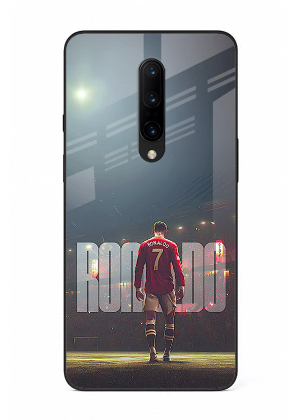 Ronaldo stadium night artwork printed on premium tempered glass OnePlus 8 back cover