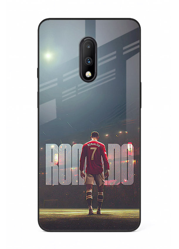 Ronaldo stadium night artwork printed on premium tempered glass OnePlus 7 back cover