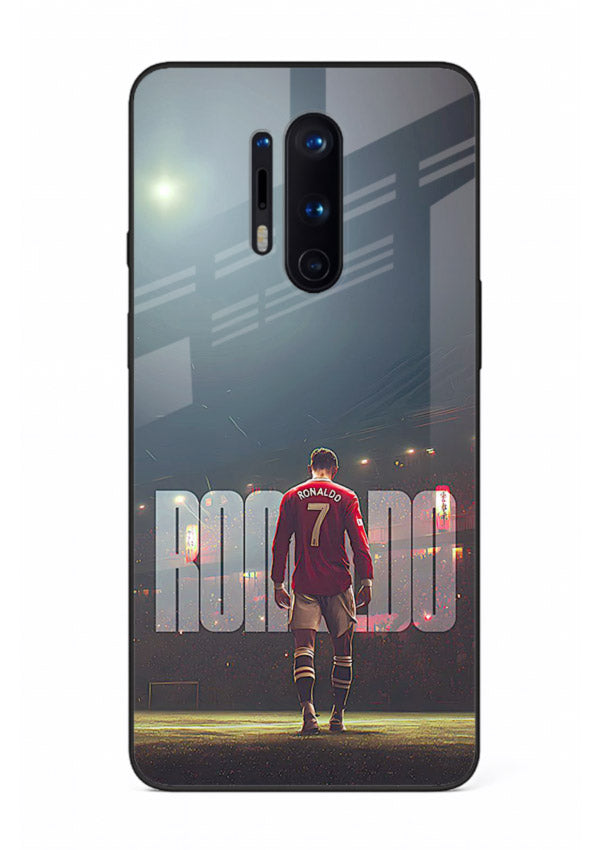 Ronaldo stadium night artwork printed on premium tempered glass OnePlus 8 Pro back cover
