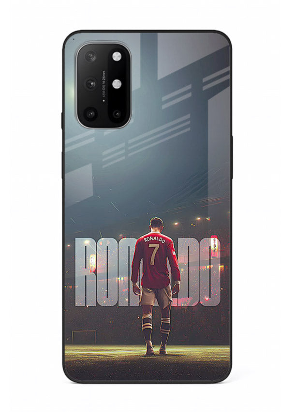 Ronaldo stadium night artwork printed on premium tempered glass OnePlus 8T back cover