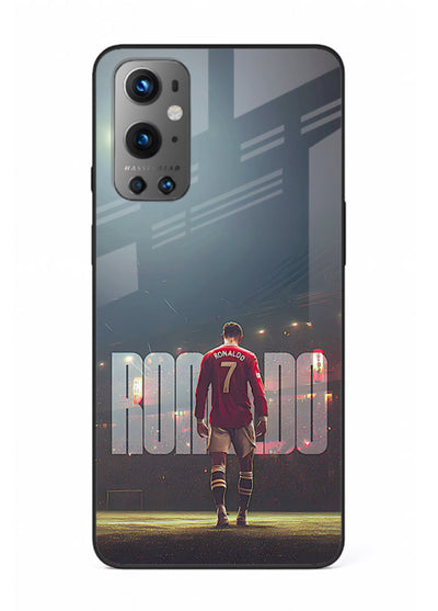 Ronaldo stadium night artwork printed on premium tempered glass OnePlus 9 back cover